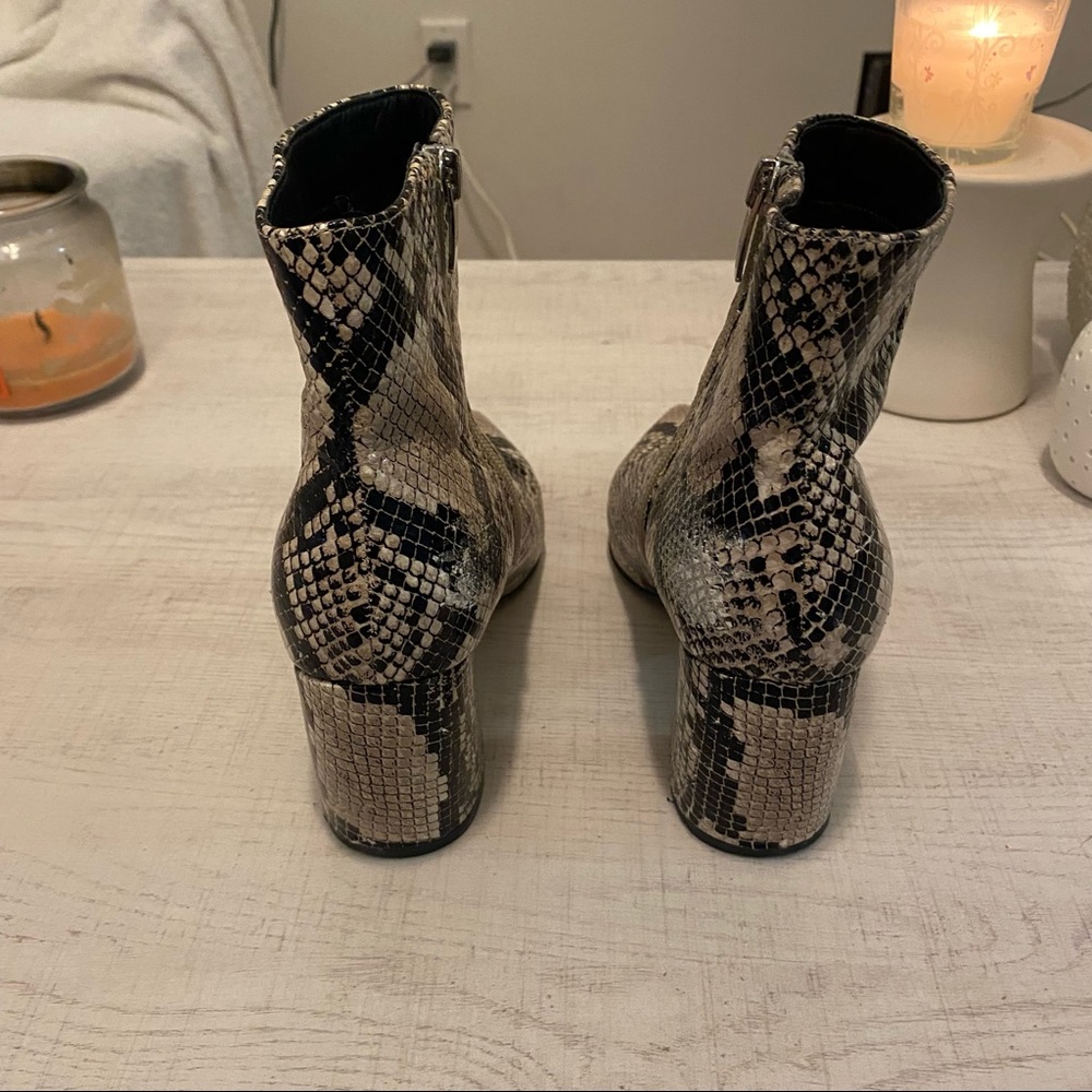 Marc Fisher Snake Print Leather Booties - image 5